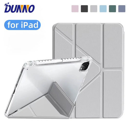 For iPad 10th Generation Case Y-fold Track Clear Cover for Air 4 5 6 10.9in 11in 13in For Air 2 9.7 Pro 11 12.9 13 Mini 6 7 Case