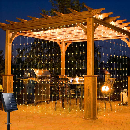 Solar Curtain Light LED Outdoor Waterloo Garland Decoration String Lights Yard Christmas  Fairy Garland String Lights
