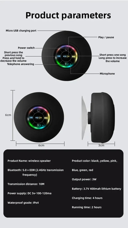 Mini Portable Bluetooth Audio IPX4 Waterproof Wall Speaker