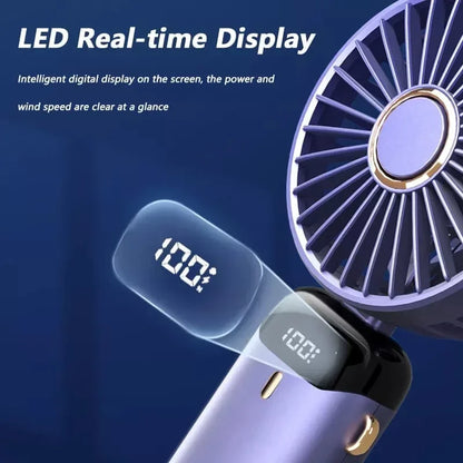 Foldable Portable Desk/Neck Hanging 5 Speed USB Rechargeable Fan