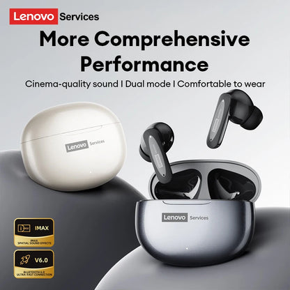 New Lenovo LE202 TWS Bluetooth 6.0 Gaming Earphones AI Call Noise Cancellation Sound Quality Headphone Long Battery Life Earbuds