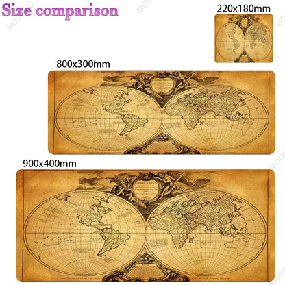 Vintage Map Deskmat,OLD MAP of The World Gaming Mouse Pad Laptop Office Home Mousepad Gamer Keyboard Carpet Computers Mouse Mats