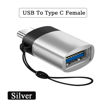 2PCS - USB 3.0 To Type C OTG Charger Adapter Connector and Type-C to USB Male
