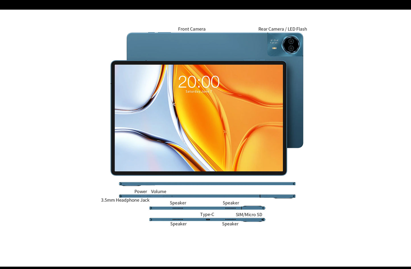 Teclast T70 Tablet 14" FHD Display Android 14 MTK Helio G99 8GB+256GB 10000mAh Battery 18W 4G LTE Global Version