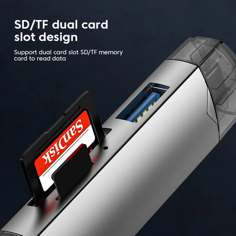 6 in 1 Otg Type C and USB 3.0 Card Reader