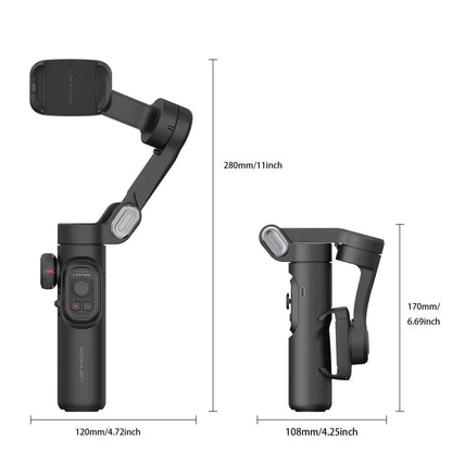 AOCHUAN 3-Axis Handheld Gimbal Stabilizer for Smartphone with Fill Light