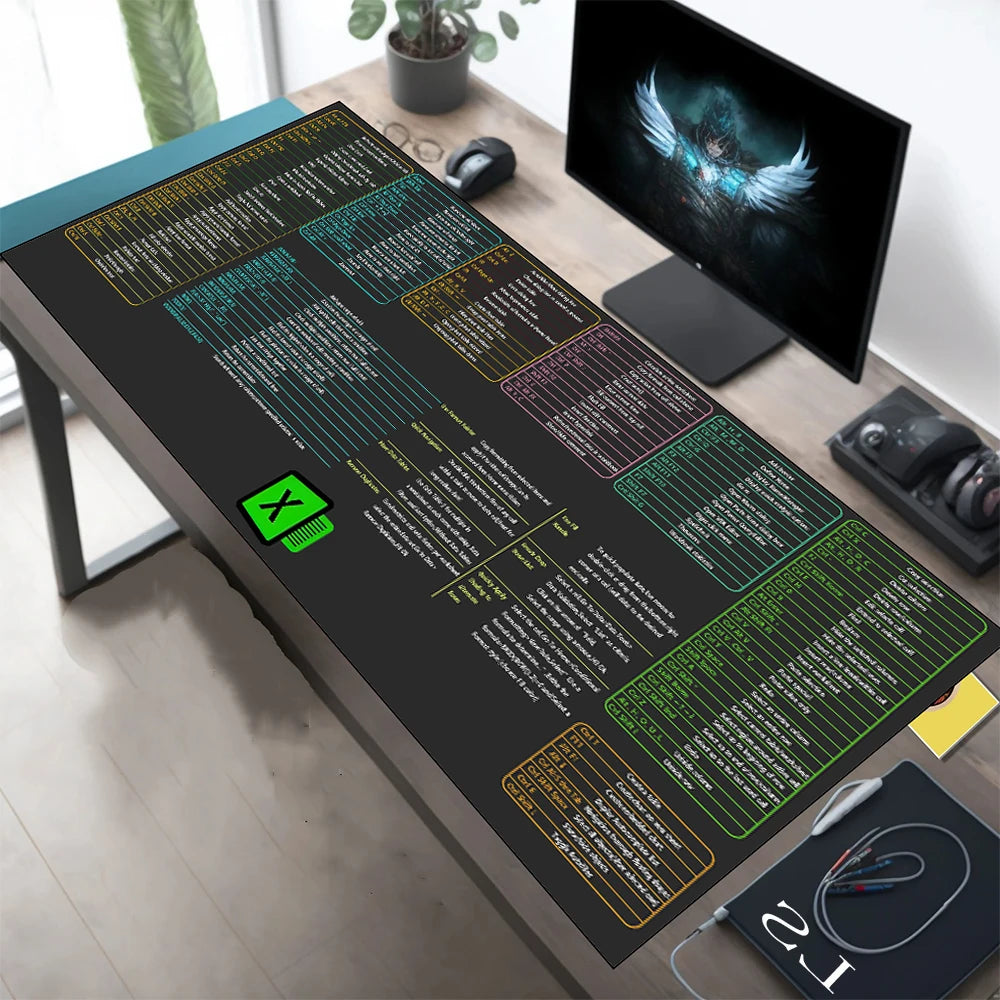 Excel mouse pad Word PowerPoint Shortcut Cheat Sheet Desk Pad NonSlip OfficeandGaming MousePad Windows Keyboa