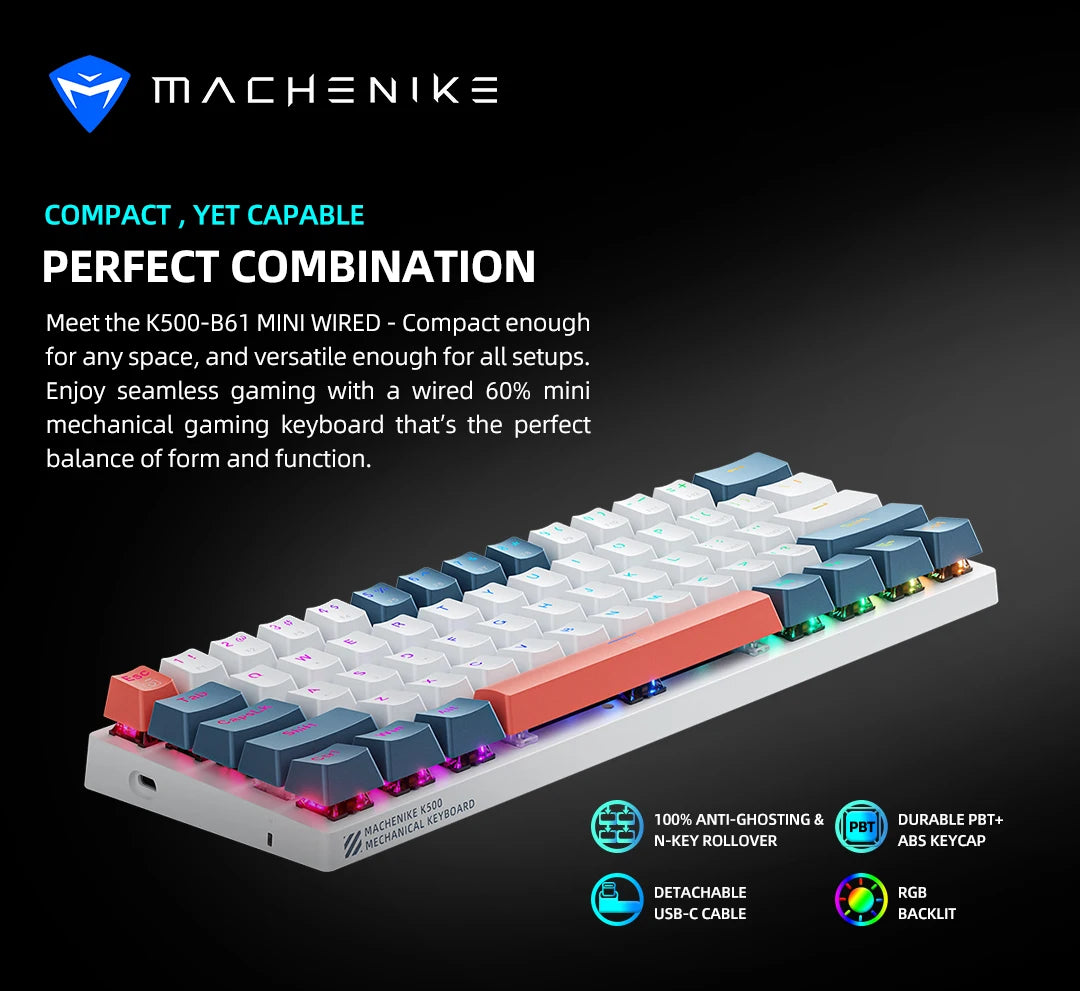 Machenike K500-B61 Mini Mechanical Keyboard