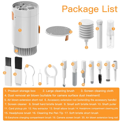 20 IN 1 Cleaning Kit Keyboard Cleaner Brush Bluetooth Earphones Cleaning Pen for Airpods iPhone Cleaning Tools Keycap Puller Kit