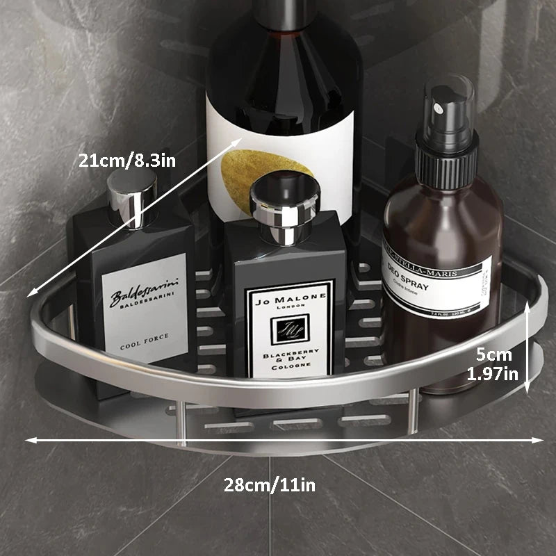 Bathroom Storage - No Drill - Wall Mount - Corner Shelf