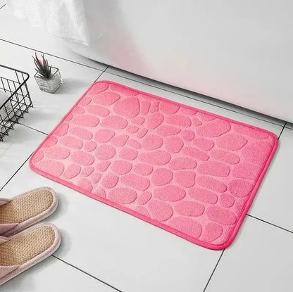 1pc embossed fiber anti slip pebble floor mat