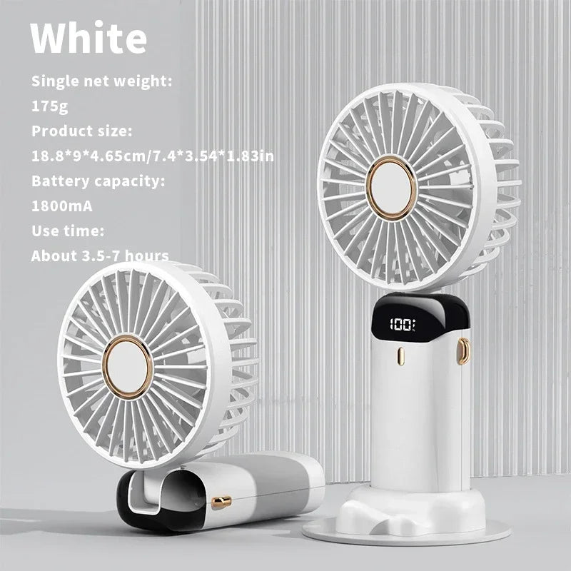 Foldable Portable Desk/Neck Hanging 5 Speed USB Rechargeable Fan