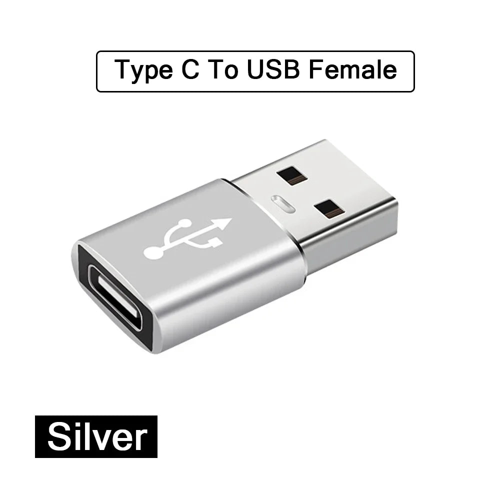 2PCS - USB 3.0 To Type C OTG Charger Adapter Connector and Type-C to USB Male