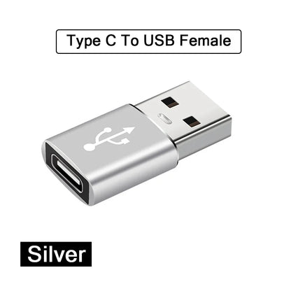 2PCS - USB 3.0 To Type C OTG Charger Adapter Connector and Type-C to USB Male