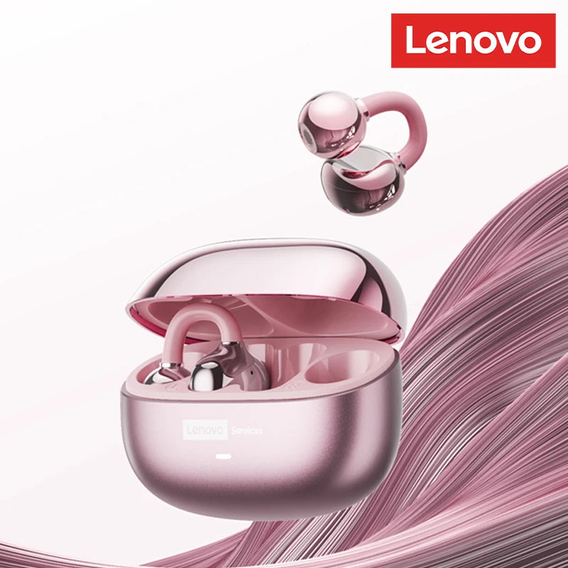 Lenovo LE302 Wireless Bluetooth 6.0 Headset Long Battery Life Sports Ear Clip Earphones HIFI Stereo Noise Cancelling Headphones