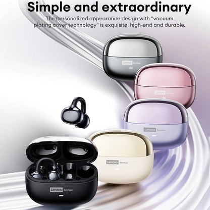 Original Lenovo LE302 Wireless Headphones Ear Clip Bluetooth 6.0 Earphones HIFI Stereo Music Call Game Noise Cancelling Earbuds