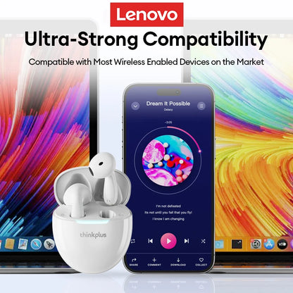 Lenovo Earphones Wireless Bluetooth Business Headset Noise Reduction Sport Earbuds Low Latency Gaming Headphones  Long Endurance