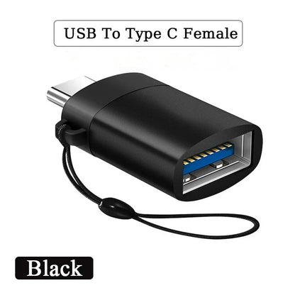 2PCS - USB 3.0 To Type C OTG Charger Adapter Connector and Type-C to USB Male