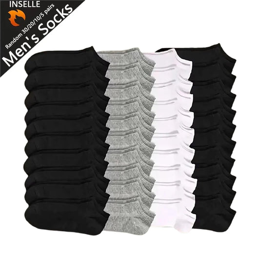 10 Pairs Women/Men Boat Socks Invisible Low Cut Silicone Non-slip Summer No-show Ankle Socks Solid Color Casual Breathable