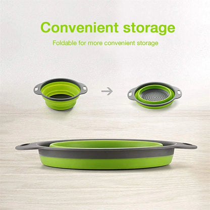 2PCS Silicone Folding Drainer Basket