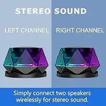 Mini Magnetic Bluetooth Speaker with RGB Lights - Portable Wireless Speaker, Phone Stand & TWS Pairing for IPhone/Android
