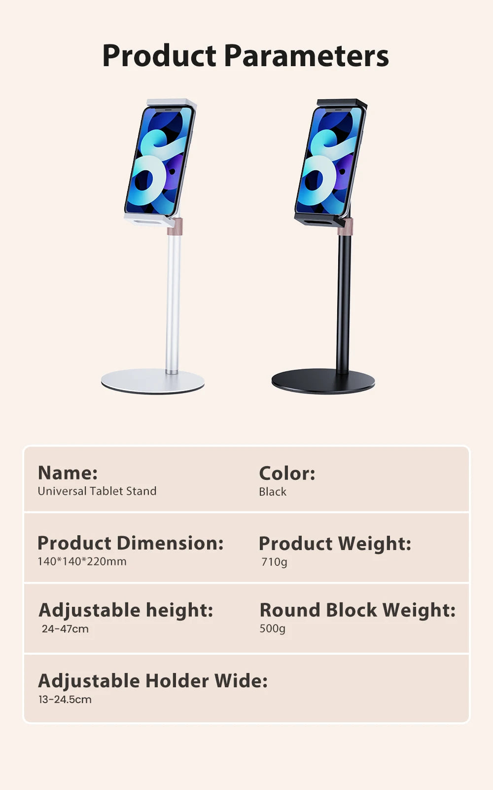 Adjustable Monitor Stand Height Portable Vesa Monitor Tablet Holder Up To 24Cm Standing Tablet Bracket Desk Mount Wider Base