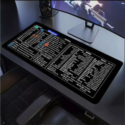Excel mouse pad Word PowerPoint Shortcut Cheat Sheet Desk Pad NonSlip OfficeandGaming MousePad Windows Keyboa