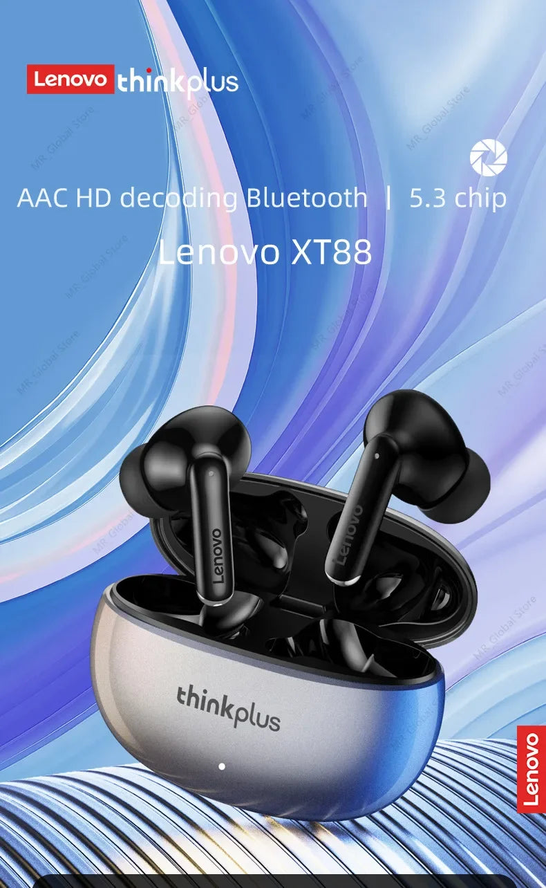 Original Lenovo XT88 Wireless Bluetooth Earbuds Hifi Music Earphone With Microphone Headphone Sport Waterproof Headset 2022 New