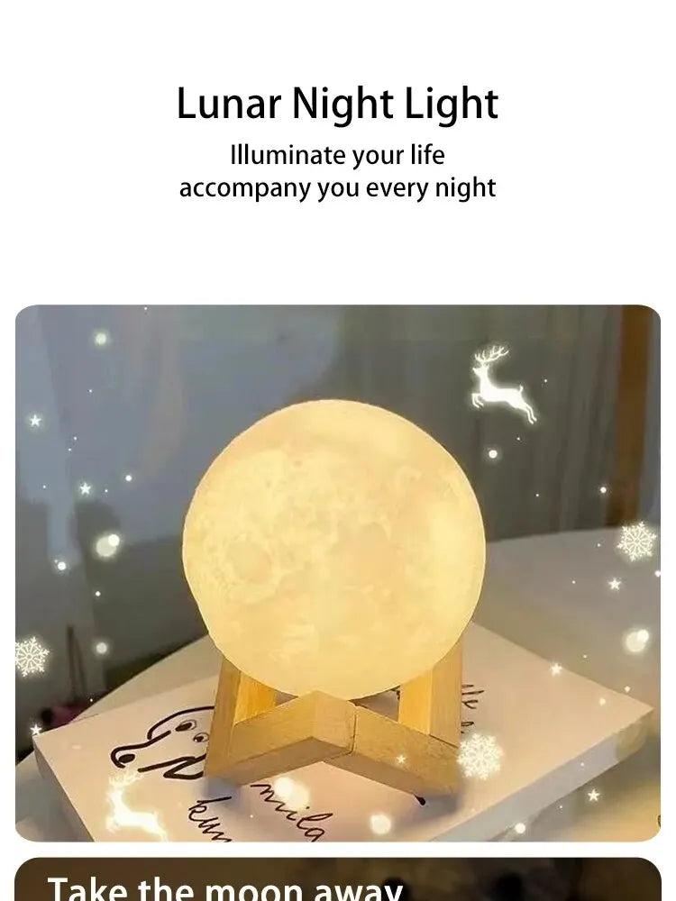1 LED Moon Light Galaxy Lamp - Bedroom Decoration (Warm Light)