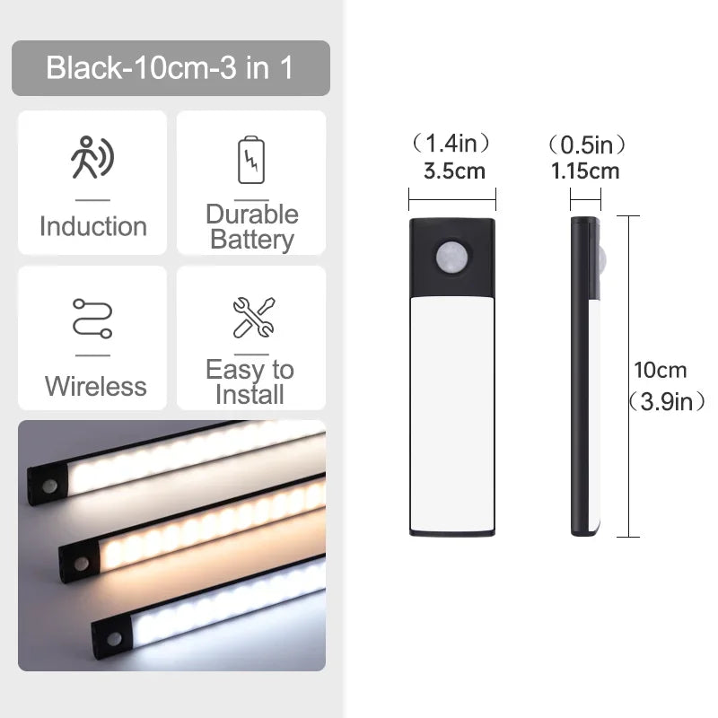 10/20/30/40/60CM Night Light USB Rechargeable Motion Sensor Led Light