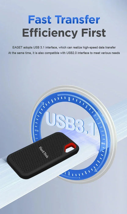 Mobile hard disk large capacity 256TB SSD solid state hard disk external hard disk HDD suitable for laptop/PC/iPadUSB3.1 origina