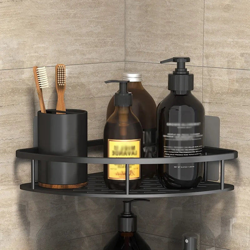 Bathroom Storage - No Drill - Wall Mount - Corner Shelf