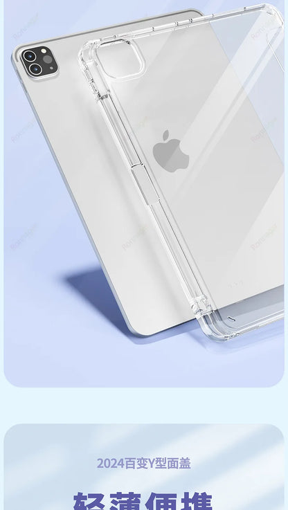 Y-Fold Case For 2025 A16 11th iPad Air 11 M3 M2 2024 iPad 10th Gen 10.2 7 8th 9th Pro11 M4 Air4 5 10.9 Air13 M2 M3 Pencil Holder