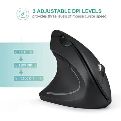Ergonomic 2.4GHz Wireless Optical Vertical Mouse