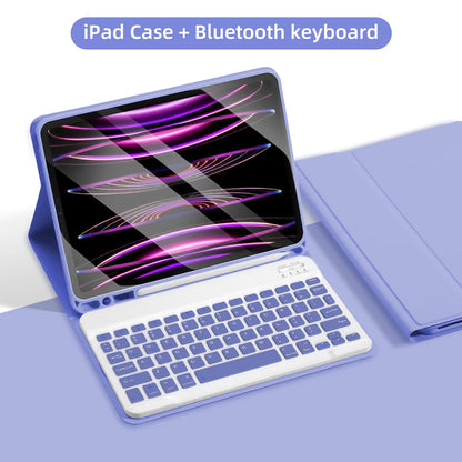 For iPad Keyboard Case For iPad 2024 iPad Air 11-in 13-in M2 Pro 11-in 13-in M4 Pro 11 12.9 10.2 9/8/7th 10.5 9.7 Air 3 2 Case