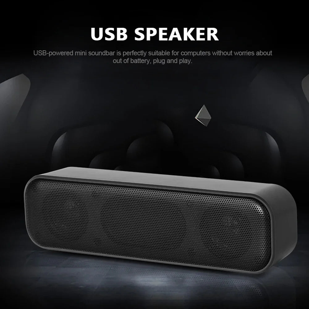 HK-5008 USB Powered Soundbar Desktop Speaker Wired Computer Sound Box for TV Desktop Laptop with 2 Subwoofers Music Player