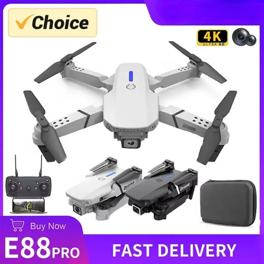 New E88 Pro WIFI FPV Drone Wide Angle HD 4K 1080P Camera Height Hold RC Foldable Quadcopter Dron Helicopter Toys Gift
