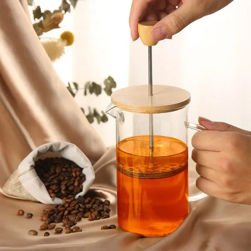 350-1000ml French Press - Stainless Steel and Glass Coffee Maker