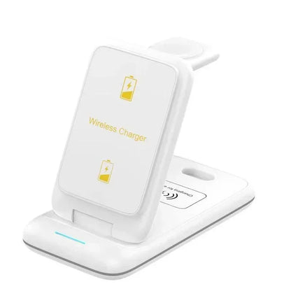 30W Fast Charging Dock Station 3 in 1 Foldable Wireless Charger Stand For iPhone 16 15 14 13 12 11 iWatch 8 7 6 Airpods Pro