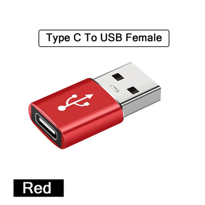 2PCS - USB 3.0 To Type C OTG Charger Adapter Connector and Type-C to USB Male