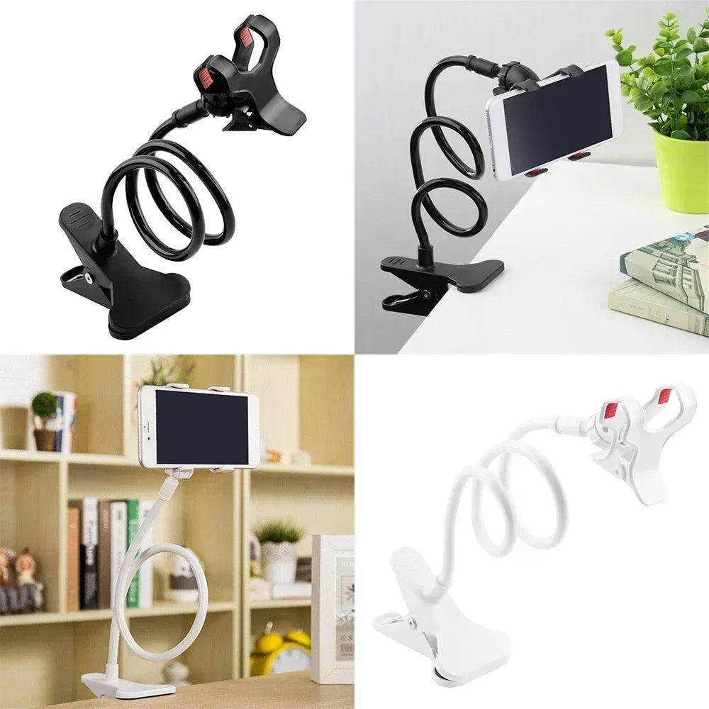 70cm 360° Spiral Rotate Clip Mobile Phone Holder Stand Portable Lazy Bed Desktop Bracket phone Desk Bed Mount Stand Base Support