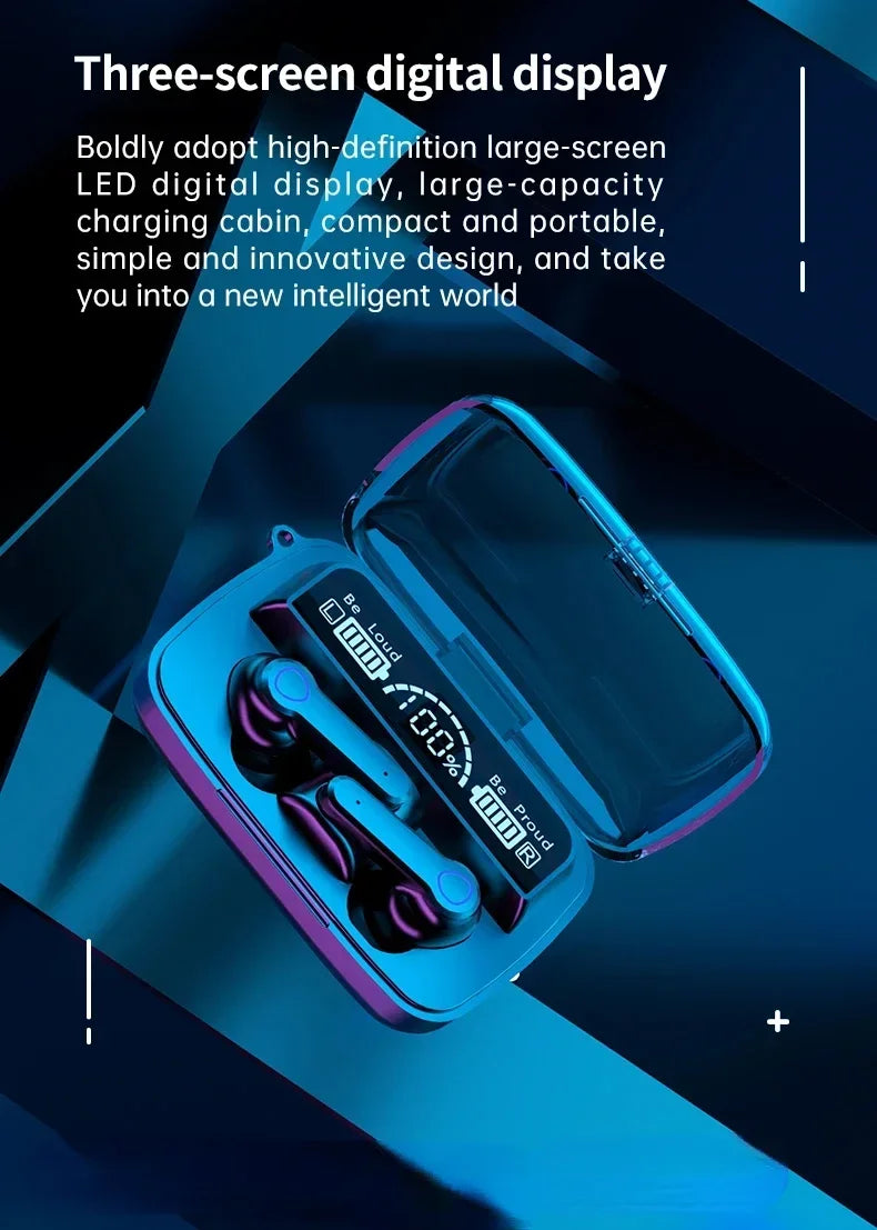 M19 headset TWS Earphone Intelligente Touch Control Wireless Bluetooth-compatible Headphones Waterproof LED Display With Mic