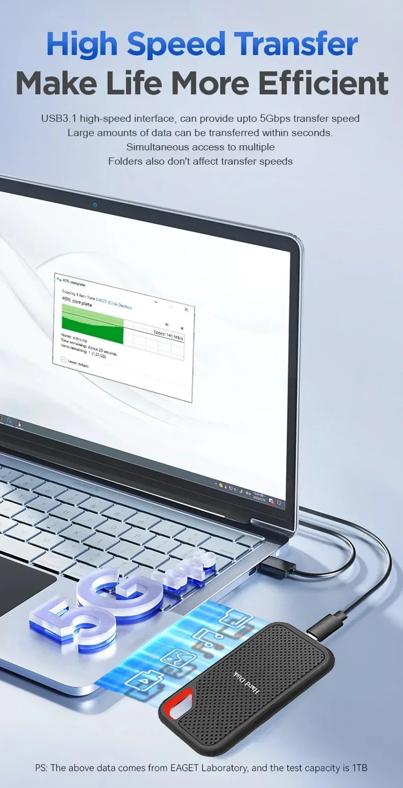 Mobile hard disk large capacity 256TB SSD solid state hard disk external hard disk HDD suitable for laptop/PC/iPadUSB3.1 origina