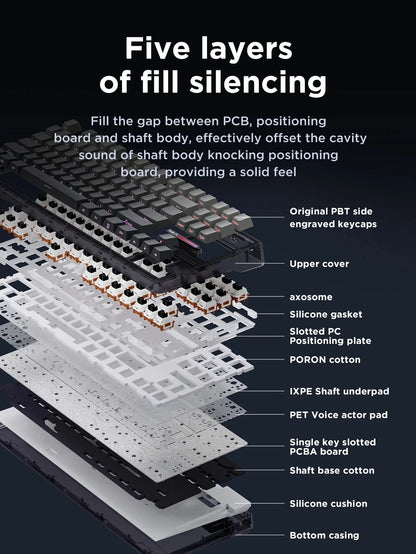 AULA F87 Pro - Wireless Mechanical Keyboard - Silent Keys