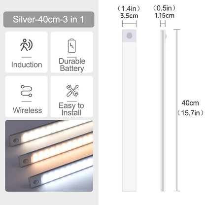10/20/30/40/60CM Night Light USB Rechargeable Motion Sensor Led Light