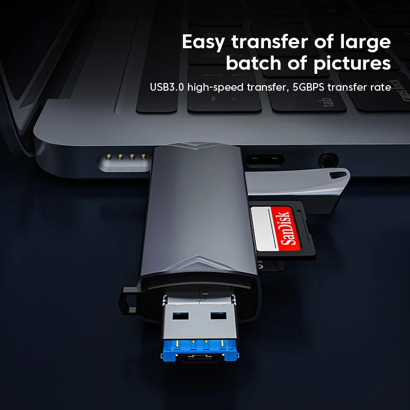 6 in 1 Otg Type C and USB 3.0 Card Reader