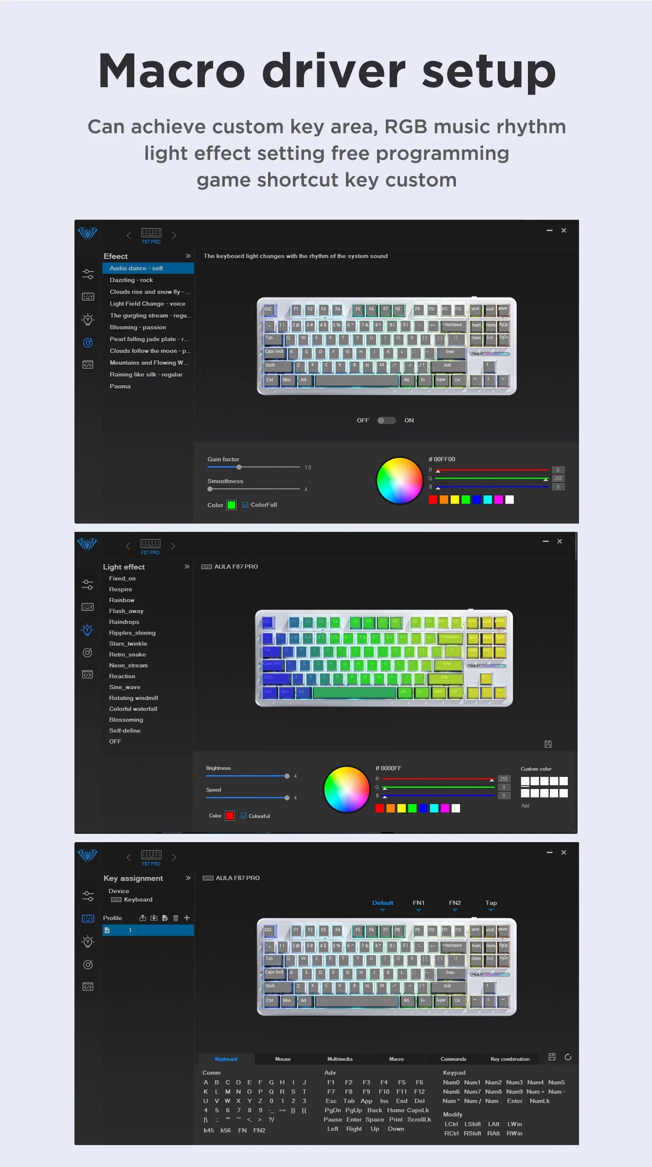 AULA F87 Pro - Wireless Mechanical Keyboard - Silent Keys