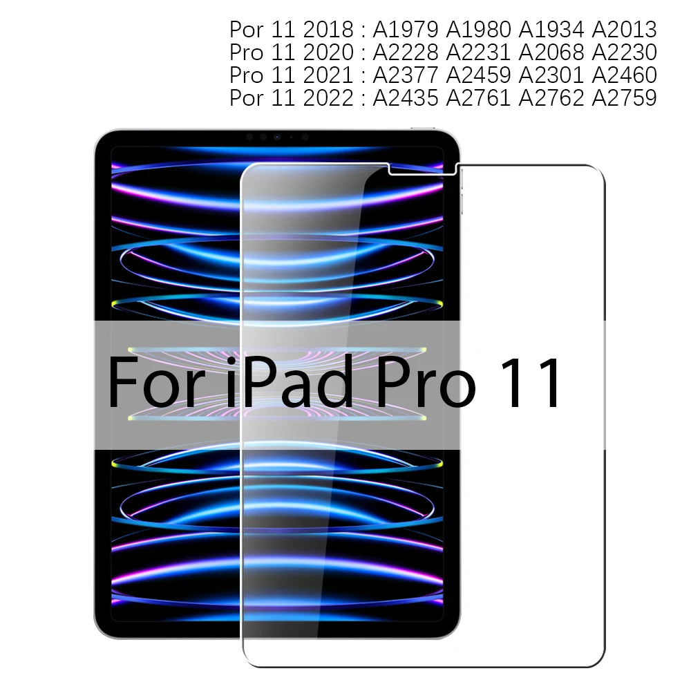 Tempered Glass Screen Protector For Ipad Pro 13 M4 2025 12.9 A16 11th Air 11 5 4 M3 M2 10 9 9th 10th 8 Generation Mini 7 6 Film