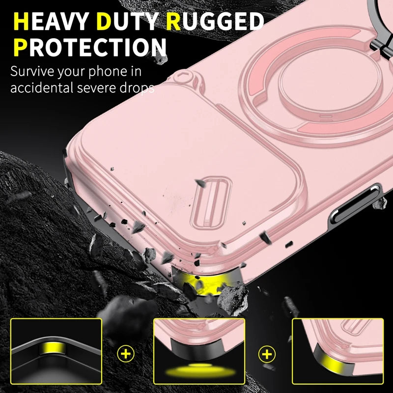 Armor Shockproof Magnetic Ring Stand Holder Phone Case For iphone 17 Pro Max Camera Protection Cover For iphone17 Air Case