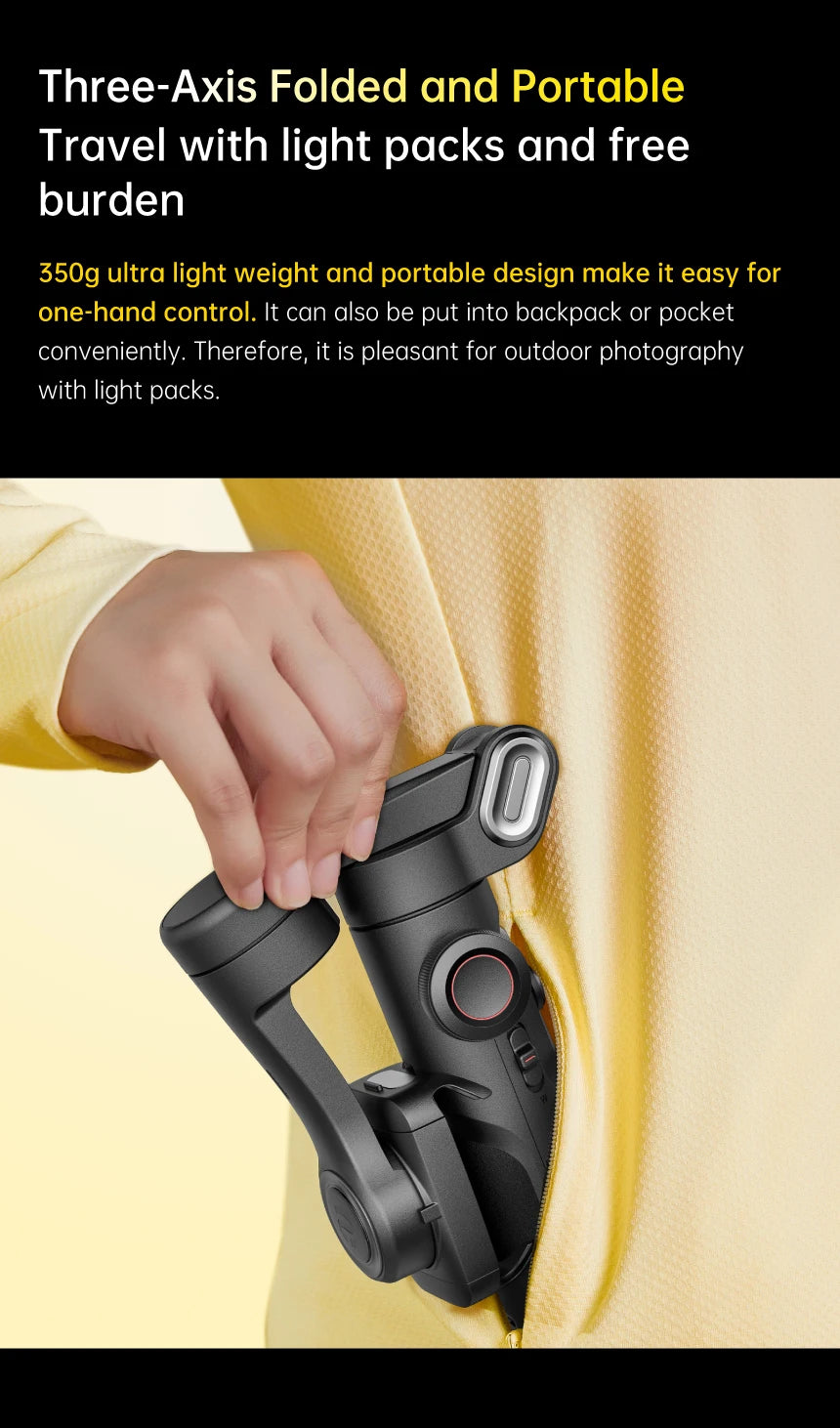 AOCHUAN 3-Axis Handheld Gimbal Stabilizer for Smartphone with Fill Light